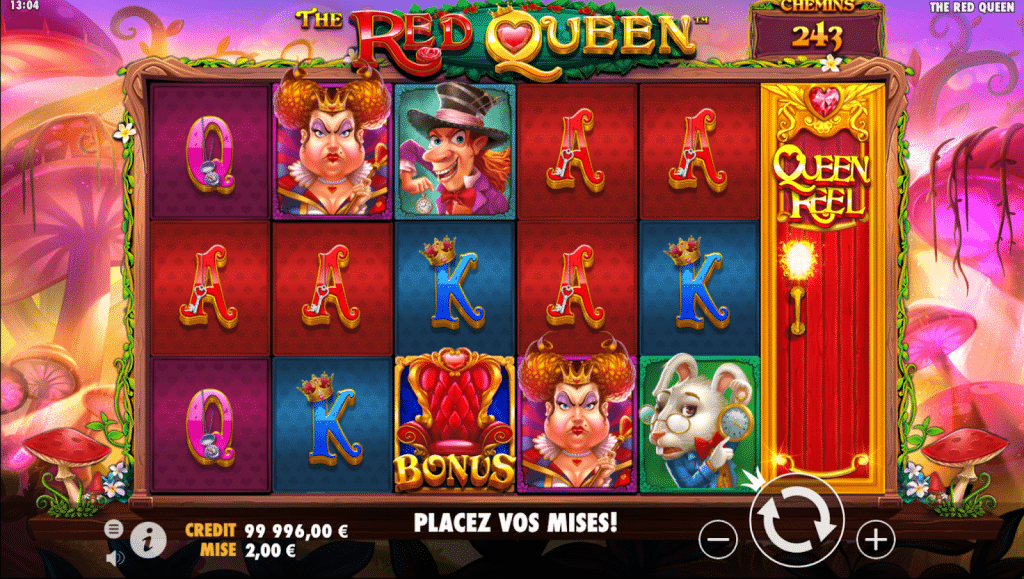 Capture d'écran du jeu de machines à sous The Red Queen