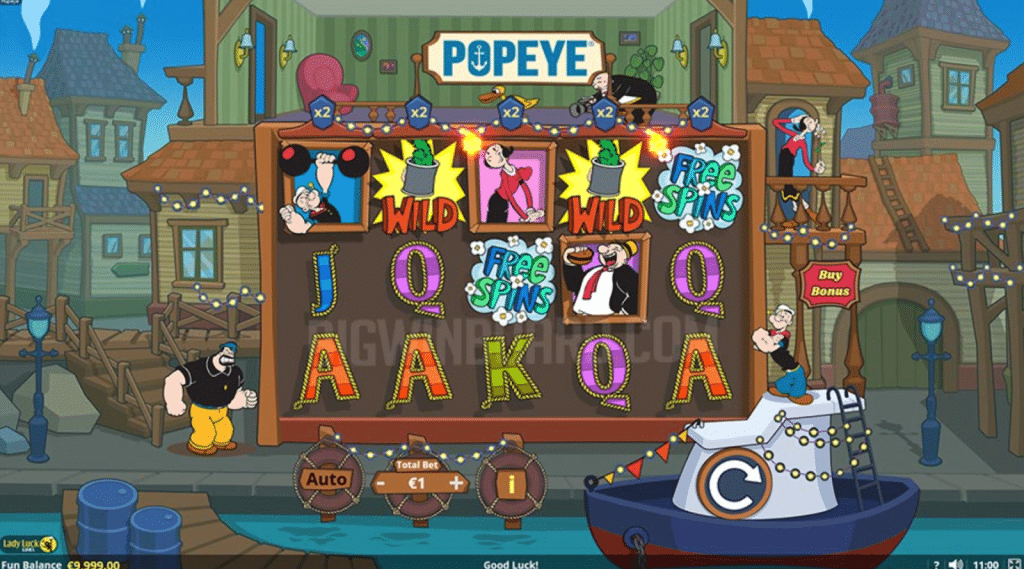 Capture d'écran du jeu de machines à sous Popeye