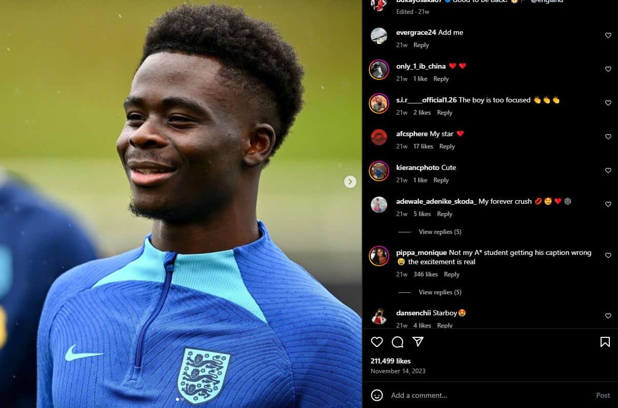 Bukayo Saka et femme